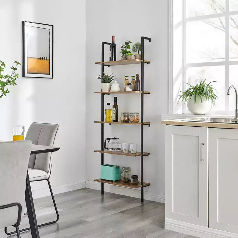 68.5 Everett 5 Tier Open Display Wall Mount Ladder Shelf - Danya B.