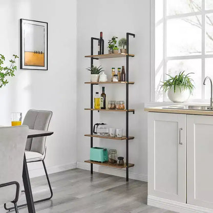68.5 Everett 5 Tier Open Display Wall Mount Ladder Shelf - Danya B.
