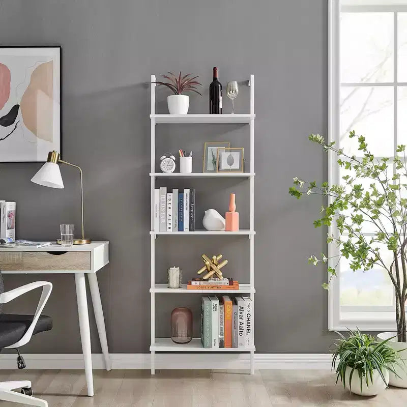 68.5 Everett 5 Tier Open Display Wall Mount Ladder Shelf - Danya B.