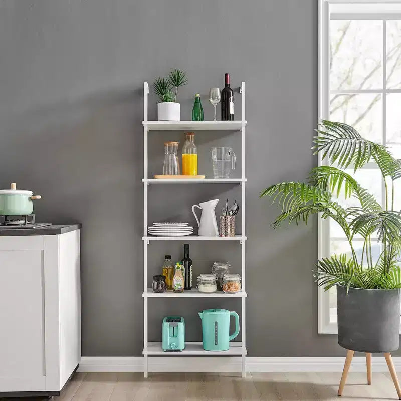 68.5 Everett 5 Tier Open Display Wall Mount Ladder Shelf - Danya B.