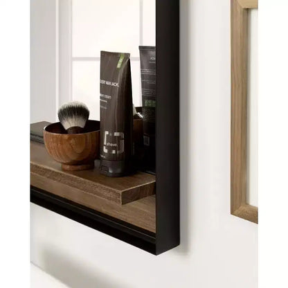 Specchio rettangolare con mensola Kate and Laurel Owing, 20x34, Marrone rustico