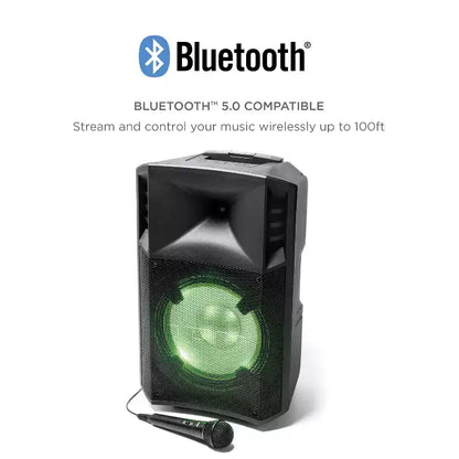 Diffusore stereo portatile Bluetooth da 300 Watt ION Power Glow 300 per feste, con luci, microfono e collegamento stereo