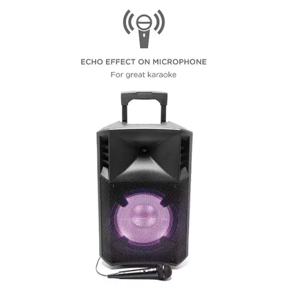 Diffusore stereo portatile Bluetooth da 300 Watt ION Power Glow 300 per feste, con luci, microfono e collegamento stereo