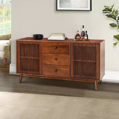 Chris 58 Wide 3 Drawer Sideboard with Slatted Doors |KARAT HOME