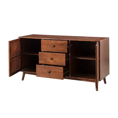 Chris 58 Wide 3 Drawer Sideboard with Slatted Doors |KARAT HOME