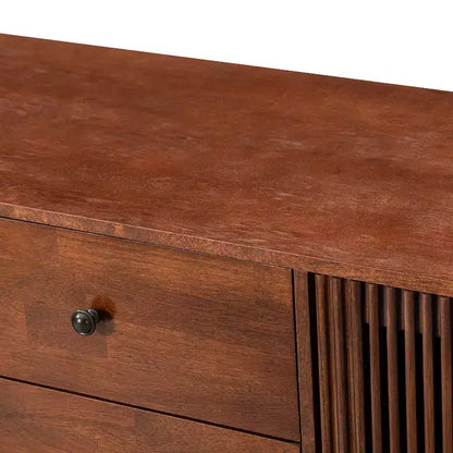 Chris 58 Wide 3 Drawer Sideboard with Slatted Doors |KARAT HOME