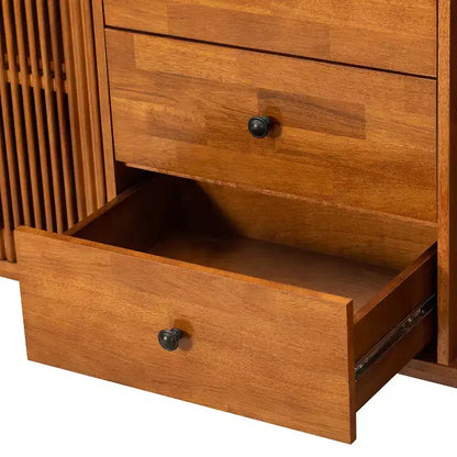 Chris 58 Wide 3 Drawer Sideboard with Slatted Doors |KARAT HOME