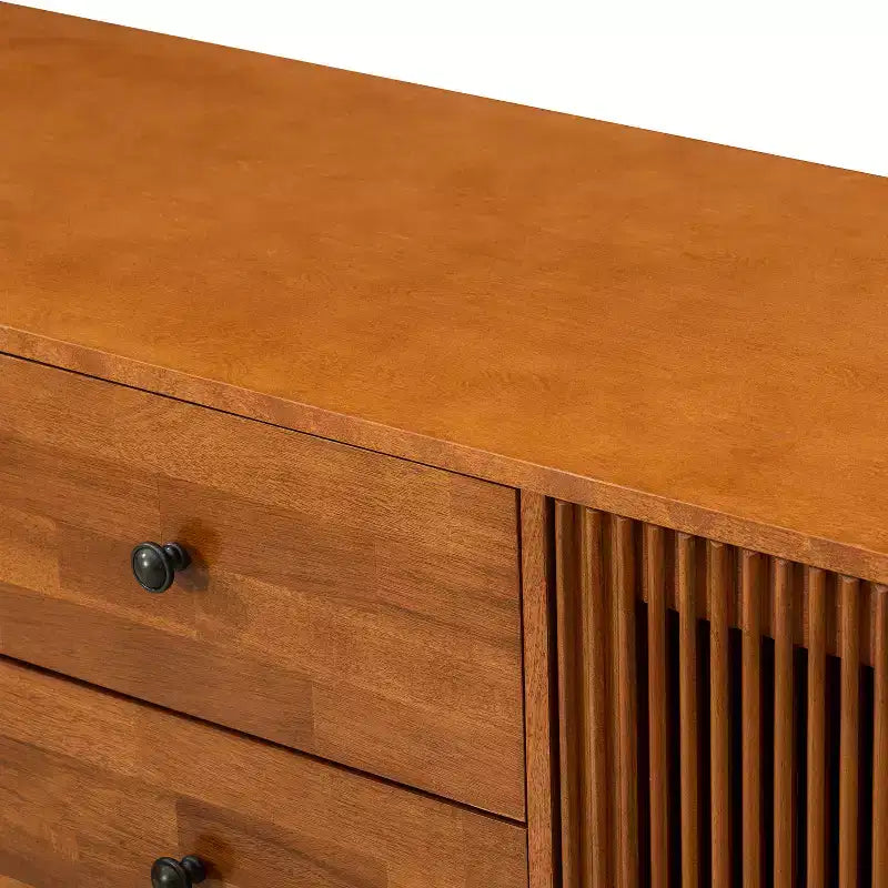 Chris 58 Wide 3 Drawer Sideboard with Slatted Doors |KARAT HOME