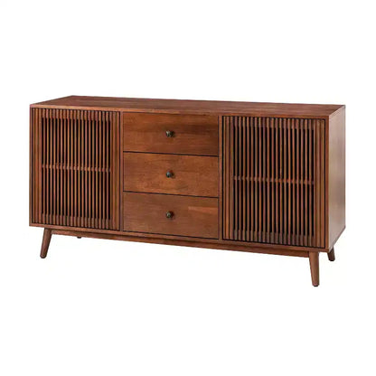 Chris 58 Wide 3 Drawer Sideboard with Slatted Doors |KARAT HOME