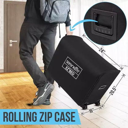Materasso ad aria SereneLife EZ con telaio e custodia a rotelle, letto ad aria pieghevole autogonfiabile con pompa incorporata, singolo