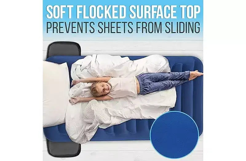 Materasso ad aria SereneLife EZ con telaio e custodia a rotelle, letto ad aria pieghevole autogonfiabile con pompa incorporata, singolo
