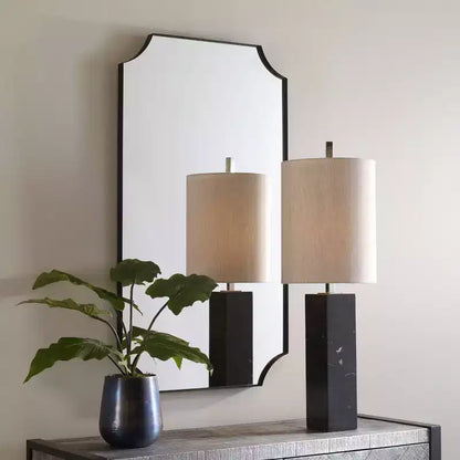 Specchio da parete Uttermost Lennox nero satinato 22 1/4 x 40 1/4