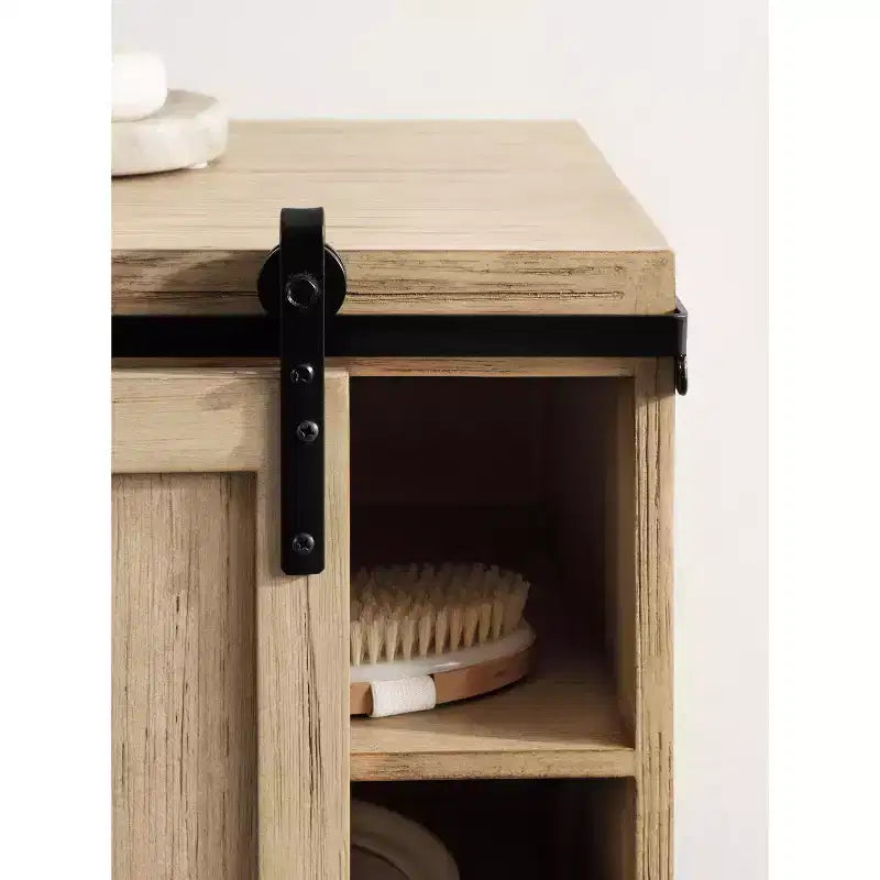 Tavolino galleggiante in legno con mobiletto Cates di Kate and Laurel