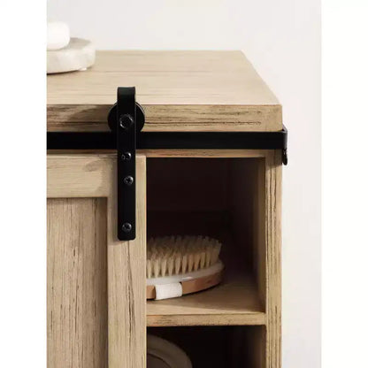 Tavolino galleggiante in legno con mobiletto Cates di Kate and Laurel