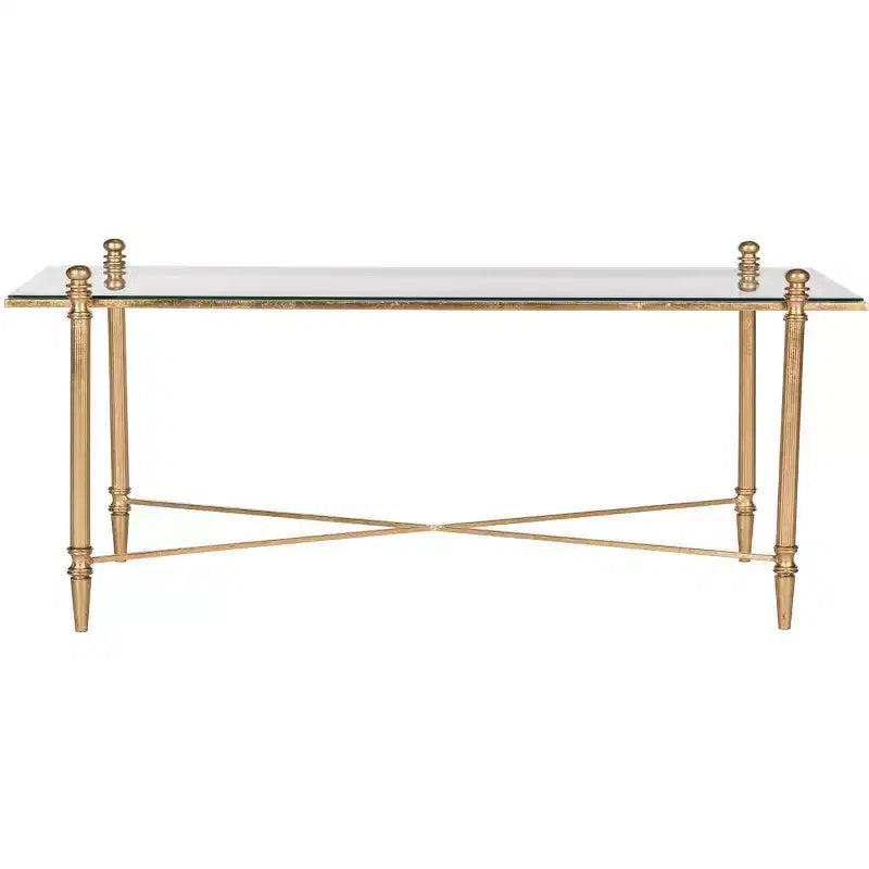 Tait Coffee Table - Gold/Glass - Safavieh