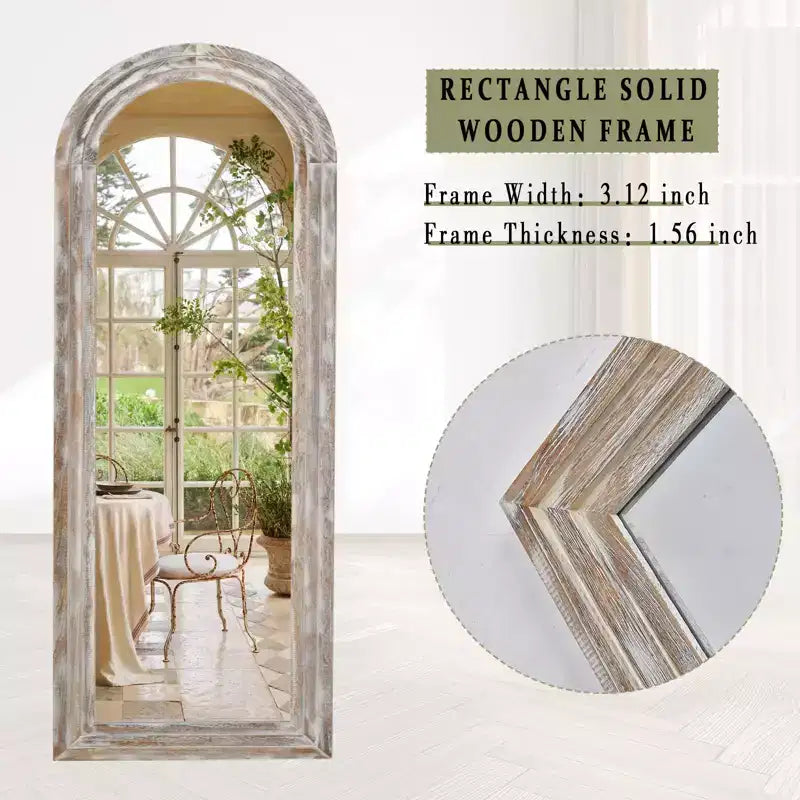 BEAUTYPEAK Rectangle With Rounded Top Full Length Mirrors