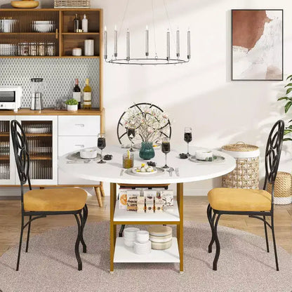 Lantine 47 Inches Round Dining Table for 4 People