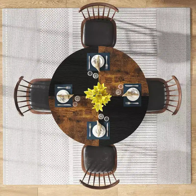 Lantine 47 Inches Round Dining Table for 4 People