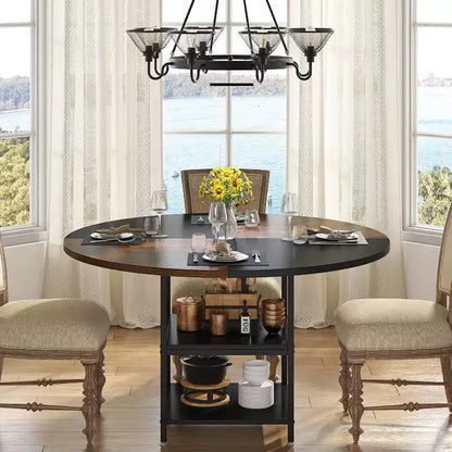 Lantine 47 Inches Round Dining Table for 4 People