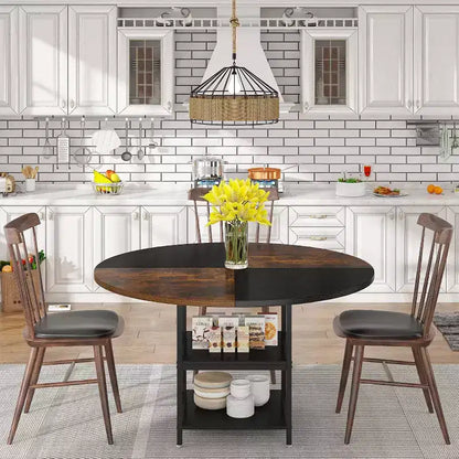 Lantine 47 Inches Round Dining Table for 4 People