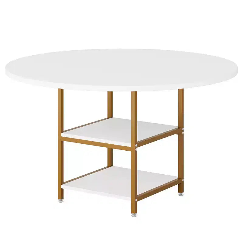 Lantine 47 Inches Round Dining Table for 4 People