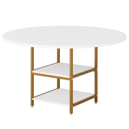 Lantine 47 Inches Round Dining Table for 4 People