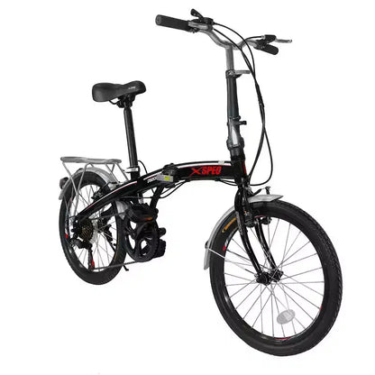 Xspec 20 7 Speed Folding Compact City Commuter Bike, Black (NOT Electric)