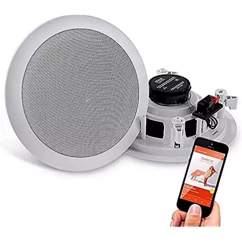 Pyle 6.5 Bluetooth Ceiling/Wall Speakers - 2-Way Flush Mount Home Speaker Pair, 200W