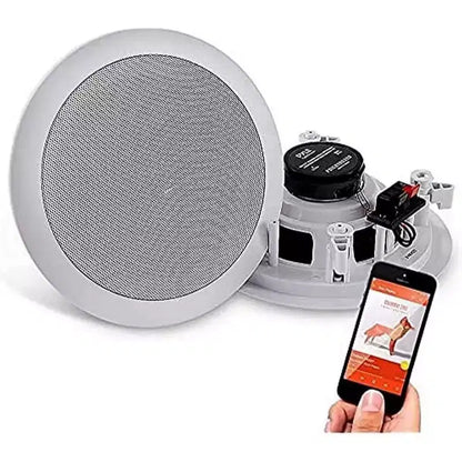 Pyle 6.5 Bluetooth Ceiling/Wall Speakers - 2-Way Flush Mount Home Speaker Pair, 200W