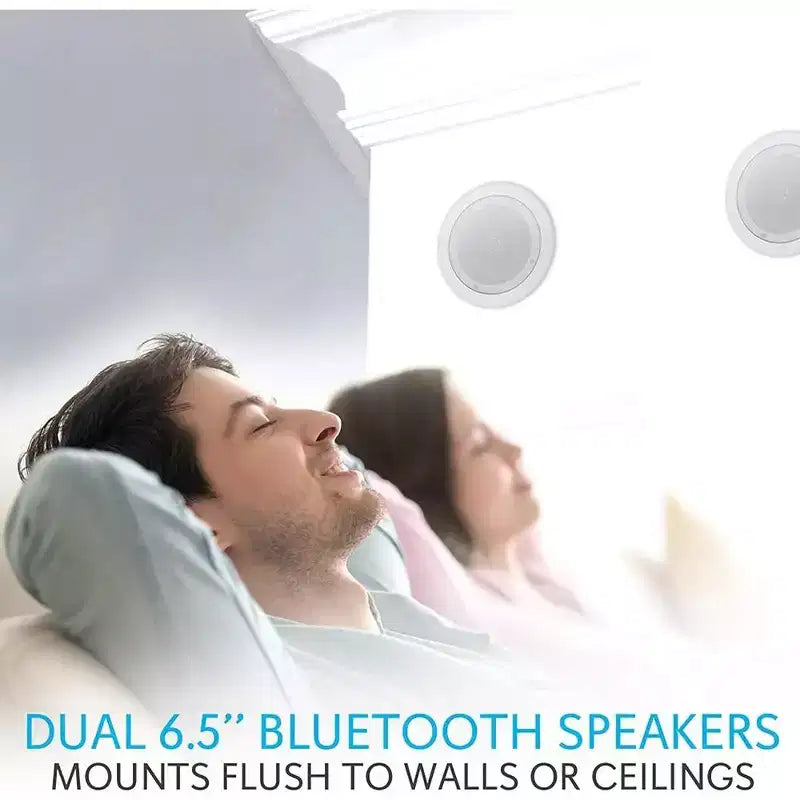 Pyle 6.5 Bluetooth Ceiling/Wall Speakers - 2-Way Flush Mount Home Speaker Pair, 200W