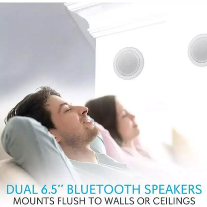 Pyle 6.5 Bluetooth Ceiling/Wall Speakers - 2-Way Flush Mount Home Speaker Pair, 200W