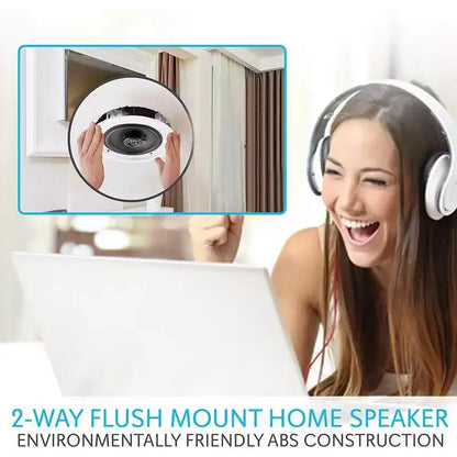 Pyle 6.5 Bluetooth Ceiling/Wall Speakers - 2-Way Flush Mount Home Speaker Pair, 200W