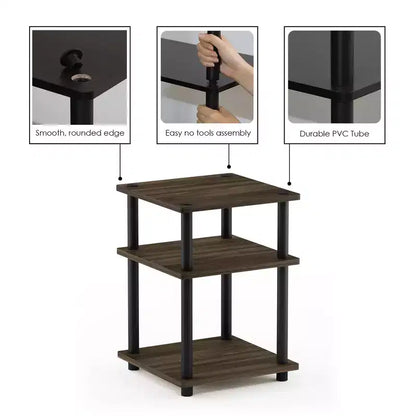 Furinno Scaffale a 3 Ripiani Multi-funzione di Facile Montaggio, Scaffali Aperti, Tavolino d'Appoggio per Divano, Comodino per Soggiorno e Camera da Letto