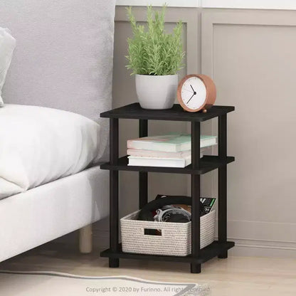 Furinno Scaffale a 3 Ripiani Multi-funzione di Facile Montaggio, Scaffali Aperti, Tavolino d'Appoggio per Divano, Comodino per Soggiorno e Camera da Letto