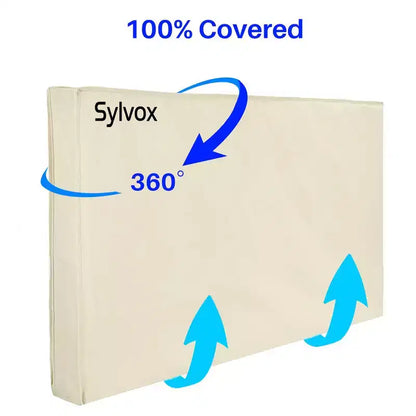 Copertura per TV da esterno Sylvox 75 pollici, protezione per televisori a schermo piatto, resistente alle intemperie e alla polvere con tasca per telecomando, adatta per Smart TV LED, LCD, QLED, grigia