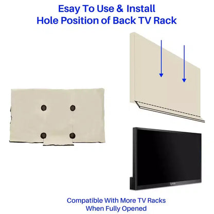 Copertura per TV da esterno Sylvox 75 pollici, protezione per televisori a schermo piatto, resistente alle intemperie e alla polvere con tasca per telecomando, adatta per Smart TV LED, LCD, QLED, grigia