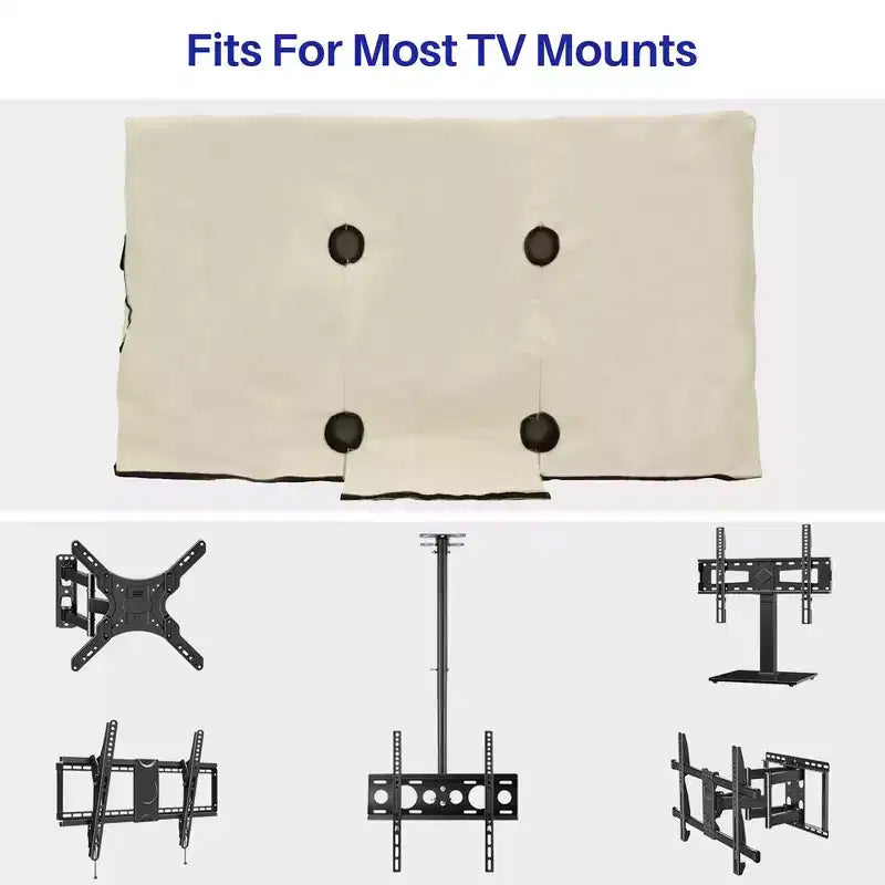 Copertura per TV da esterno Sylvox 75 pollici, protezione per televisori a schermo piatto, resistente alle intemperie e alla polvere con tasca per telecomando, adatta per Smart TV LED, LCD, QLED, grigia