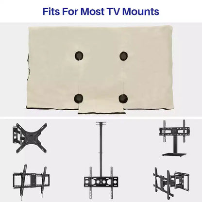 Copertura per TV da esterno Sylvox 75 pollici, protezione per televisori a schermo piatto, resistente alle intemperie e alla polvere con tasca per telecomando, adatta per Smart TV LED, LCD, QLED, grigia