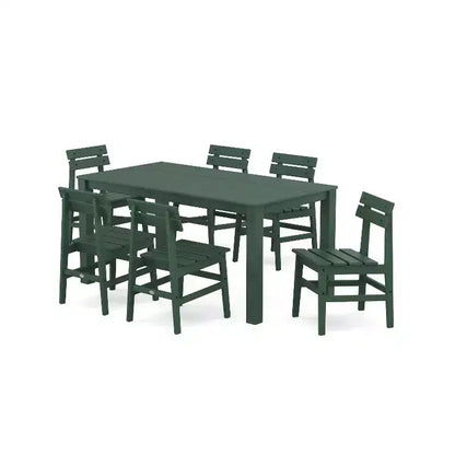 Set da pranzo da esterno POLYWOOD 7 pezzi con sedie Modern Studio Plaza e tavolo Parsons