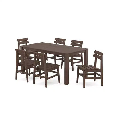 Set da pranzo da esterno POLYWOOD 7 pezzi con sedie Modern Studio Plaza e tavolo Parsons