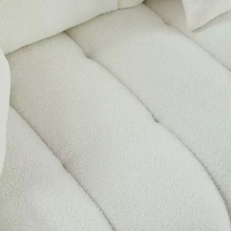 3-seater Upholstered Sofa Couch, Teddy Fabric Sofa with 3 Back Pillows 4M -ModernLuxe