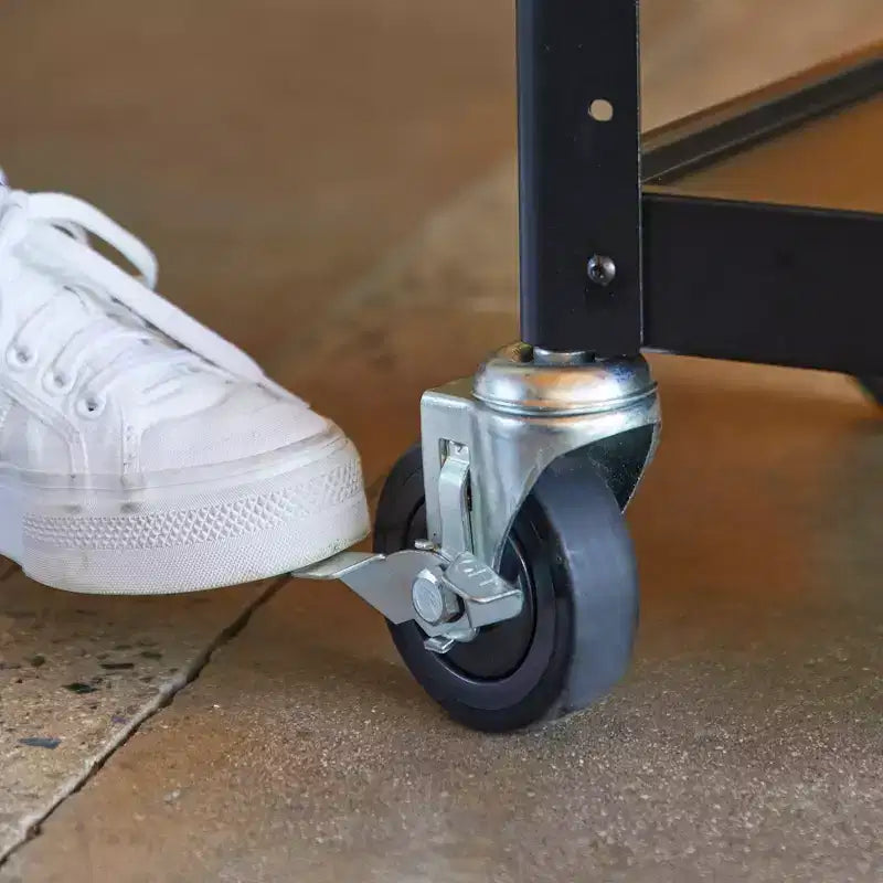 Carrello AV mobile ECR4Kids con scatola portaoggetti, carrello per tecnologia, nero