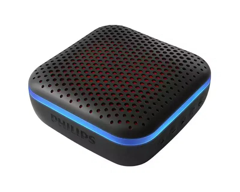 PHILIPS Waterproof Bluetooth Speaker , 10H Playtime, Multi-Color LED Lights, Portable Party Speaker