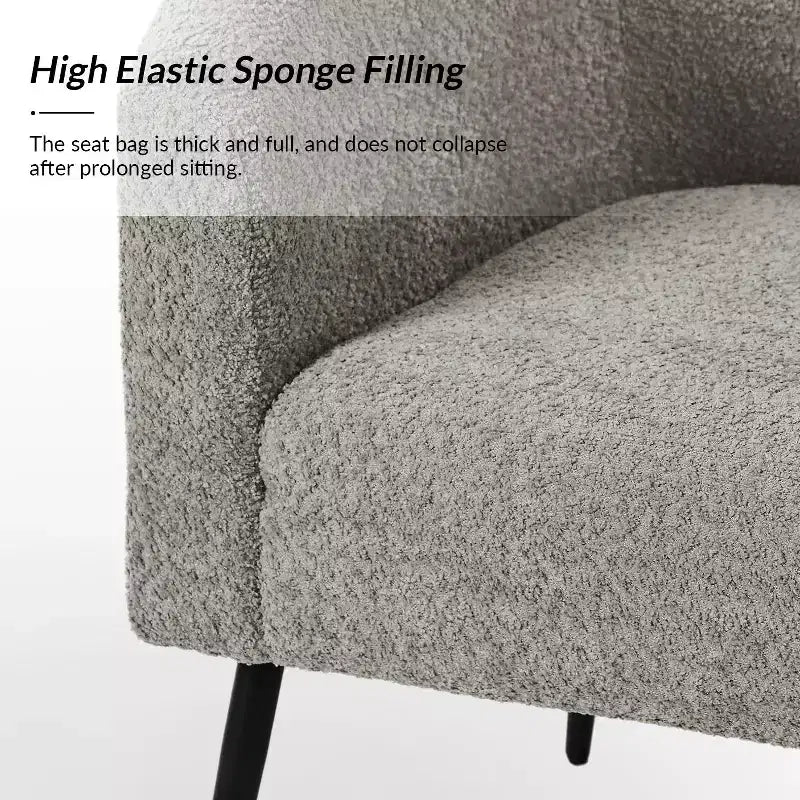Guy Modern Boucle Armchair Set of 2 with metal leg ART OF LIVING DESIGNS