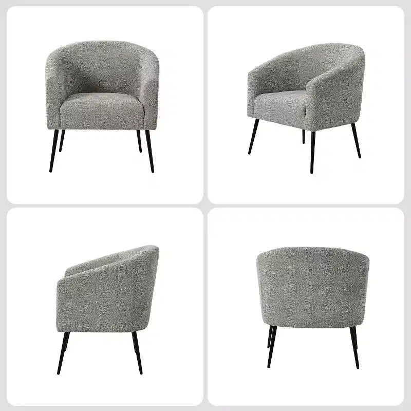 Guy Modern Boucle Armchair Set of 2 with metal leg ART OF LIVING DESIGNS