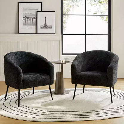 Guy Modern Boucle Armchair Set of 2 with metal leg ART OF LIVING DESIGNS