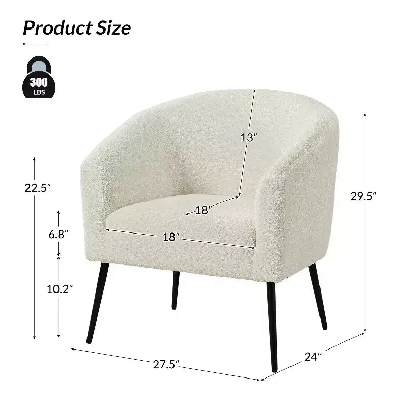 Guy Modern Boucle Armchair Set of 2 with metal leg ART OF LIVING DESIGNS