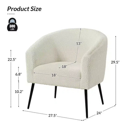 Guy Modern Boucle Armchair Set of 2 with metal leg ART OF LIVING DESIGNS