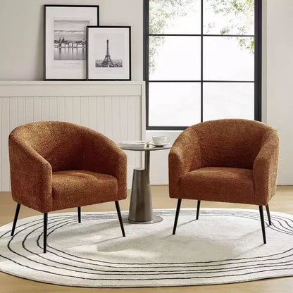 Guy Modern Boucle Armchair Set of 2 with metal leg ART OF LIVING DESIGNS