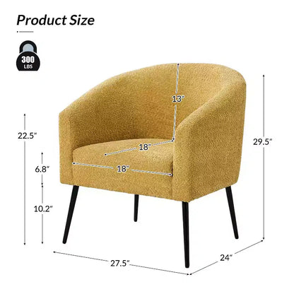 Guy Modern Boucle Armchair Set of 2 with metal leg ART OF LIVING DESIGNS